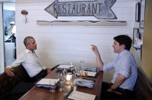 شام غیررسمی باراک اوباما و جاستین ترودو